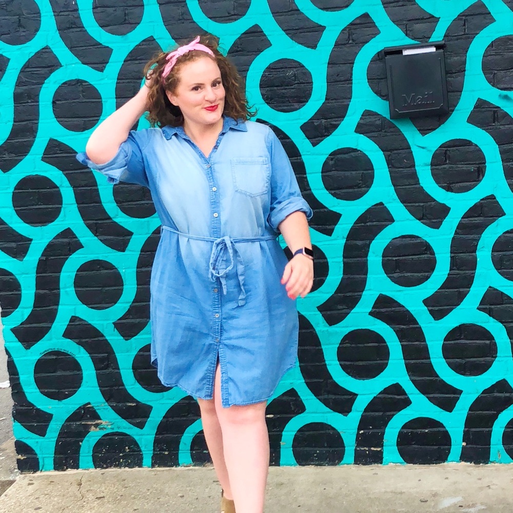 Fashion to figure size 1 like 1x denim dress